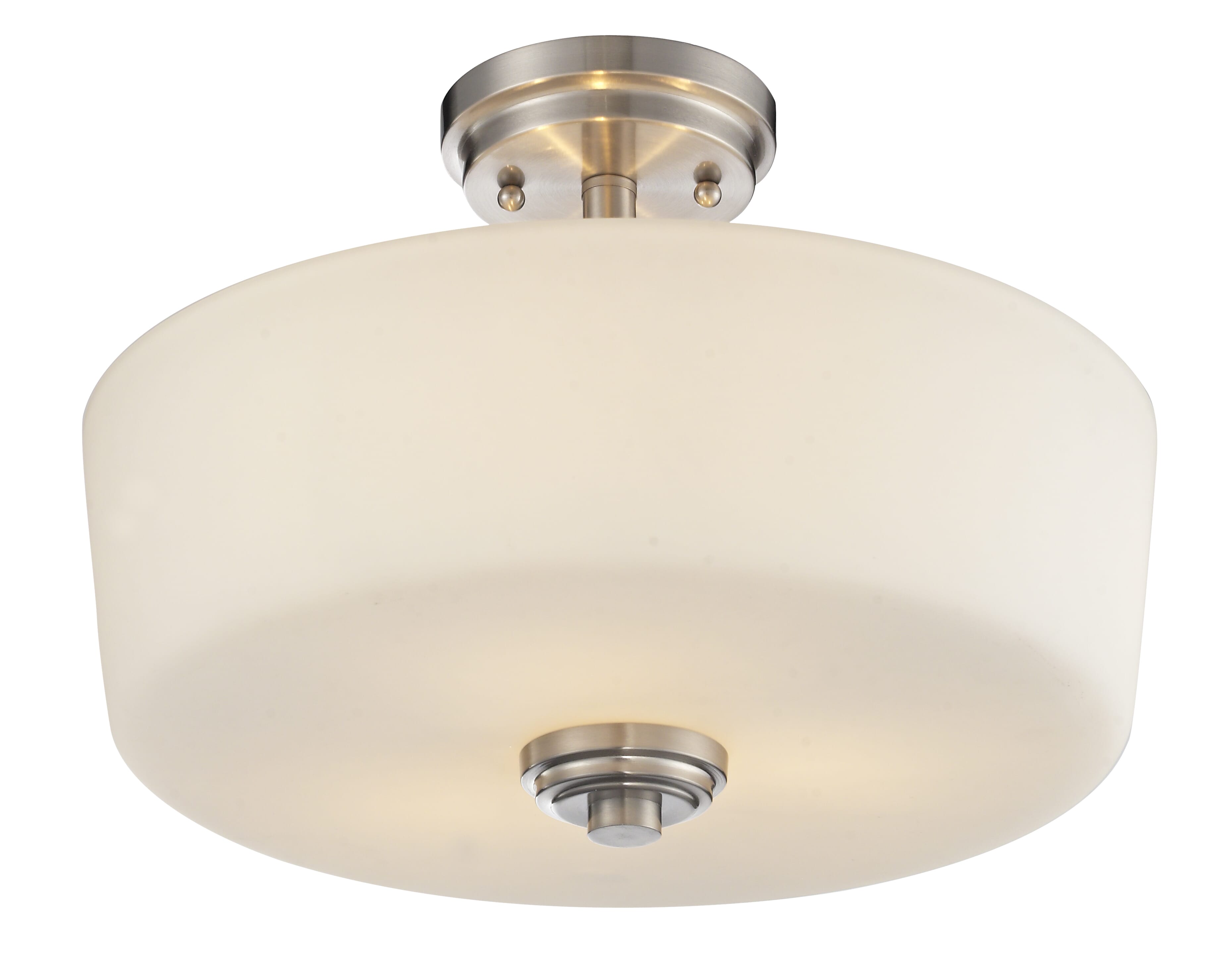 Lamina 3-Light Semi Flush Mount Ceiling Light In Brushed Nicke