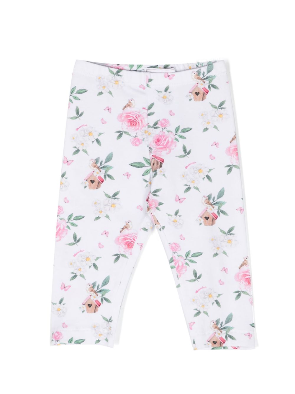 Floral-print jersey leggings - White