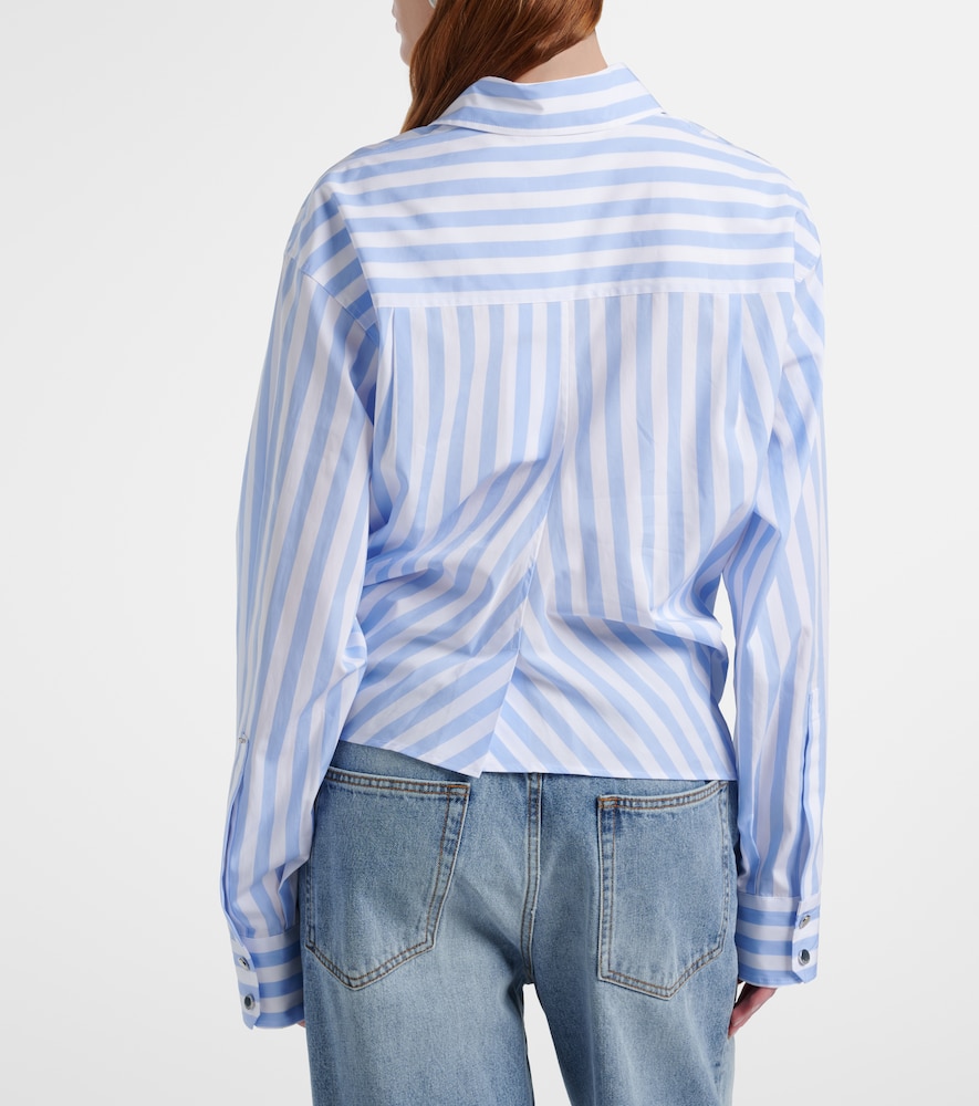 Palmizi cutout striped cotton poplin shirt