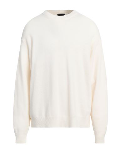 Roberto Collina Man Sweater Cream Size 42 Merino Wool, Cashmere