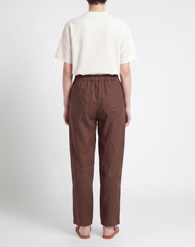 Woman Pants Chocolate brown Size 10 Linen