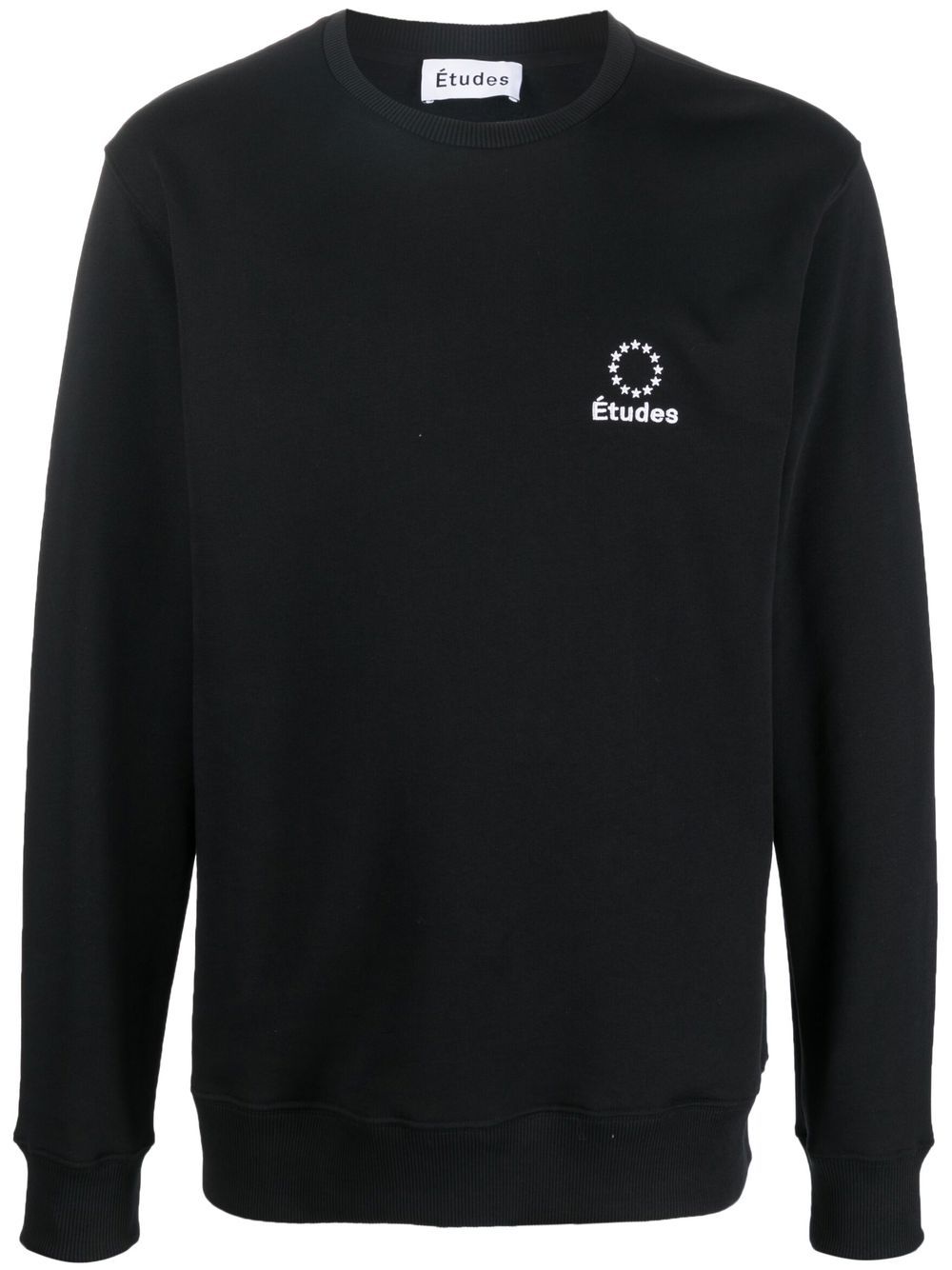 Embroidered-logo organic cotton sweatshirt - Black