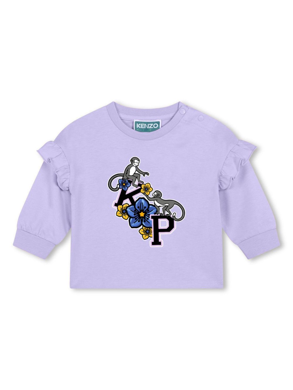 Logo-print organic cotton T-shirt dress - Purple