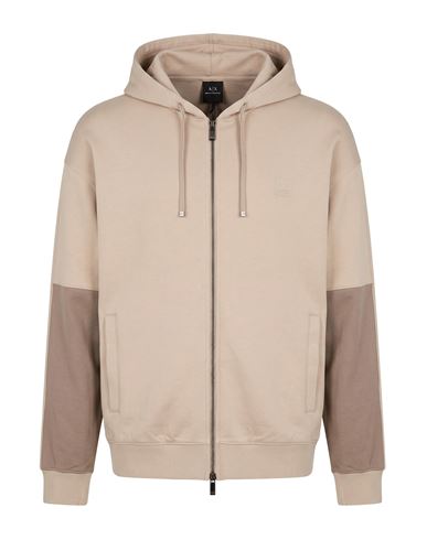 Man Sweatshirt Taupe Size L Cotton, Polyester, Elastane