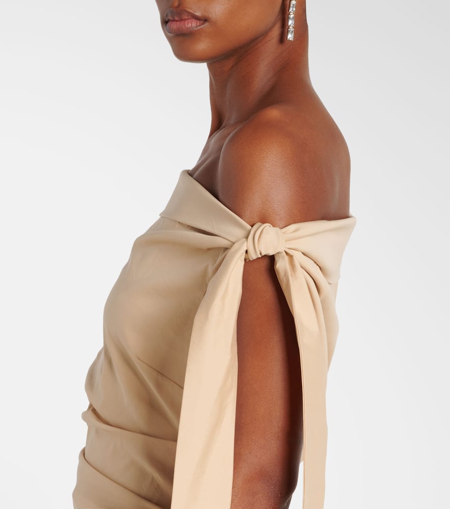 Dahlia off-shoulder cotton-blend gown