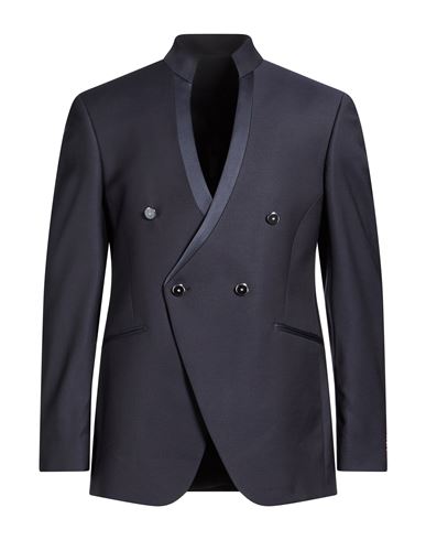 Man Blazer Navy Size 42 Polyester, Virgin Wool, Elastane