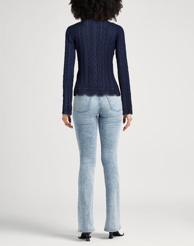 Woman Sweater Navy Size L Cotton, Viscose