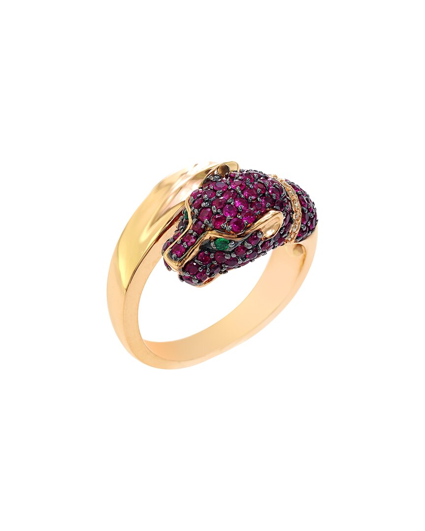 14K Rose Gold 1.44 Ct. Tw. Diamond & Gemstone Panther Ring