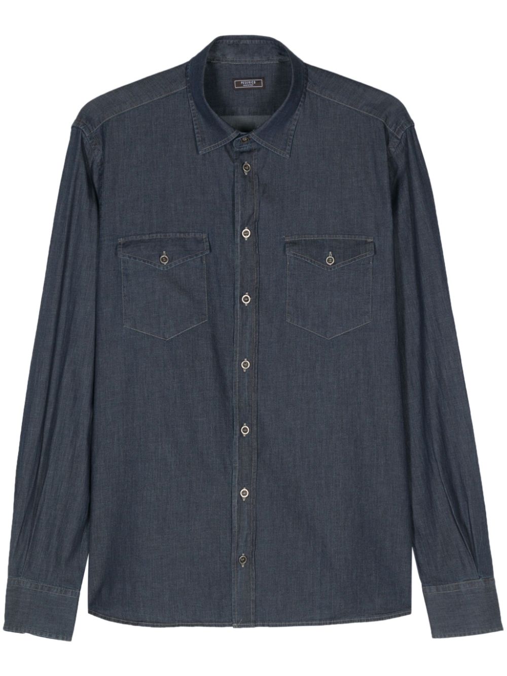 Contrast-stitching denim shirt - Blue