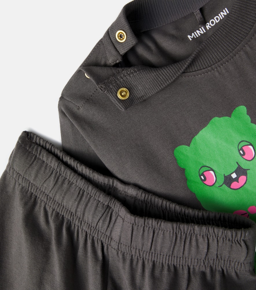 Alien cotton jersey top and sweatpants set
