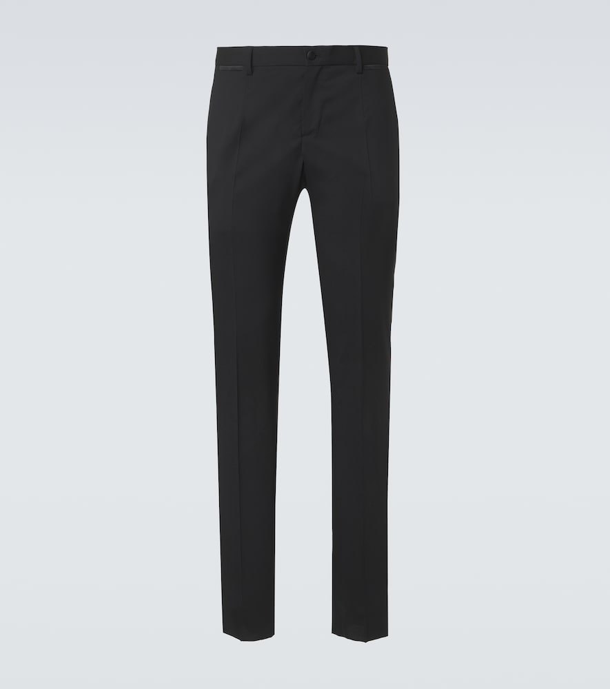 Wool and silk-blend tuxedo pants