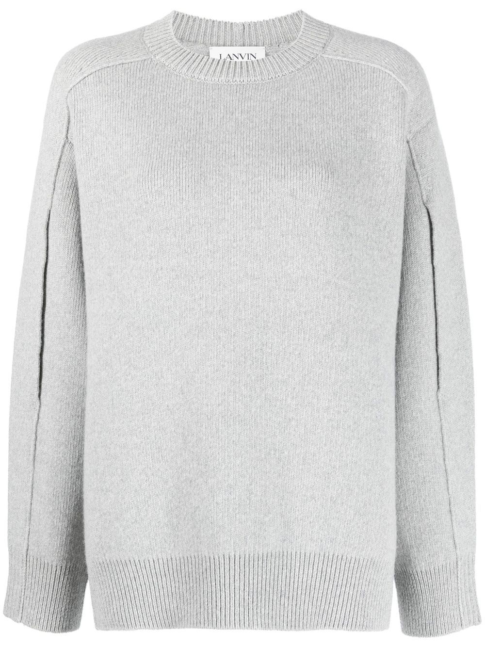 Round-neck cape-back jumper - Grey