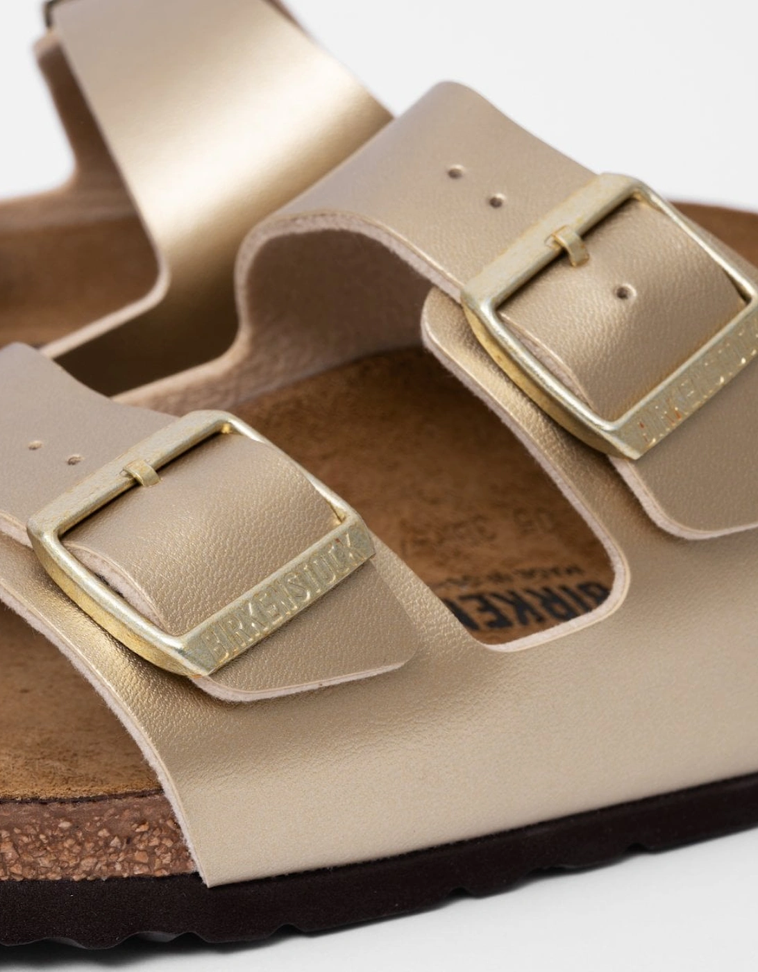 Women's Birkenstock Arizona Birko-Flor Metallic Womens Sandals - Gold - : 5.5/C