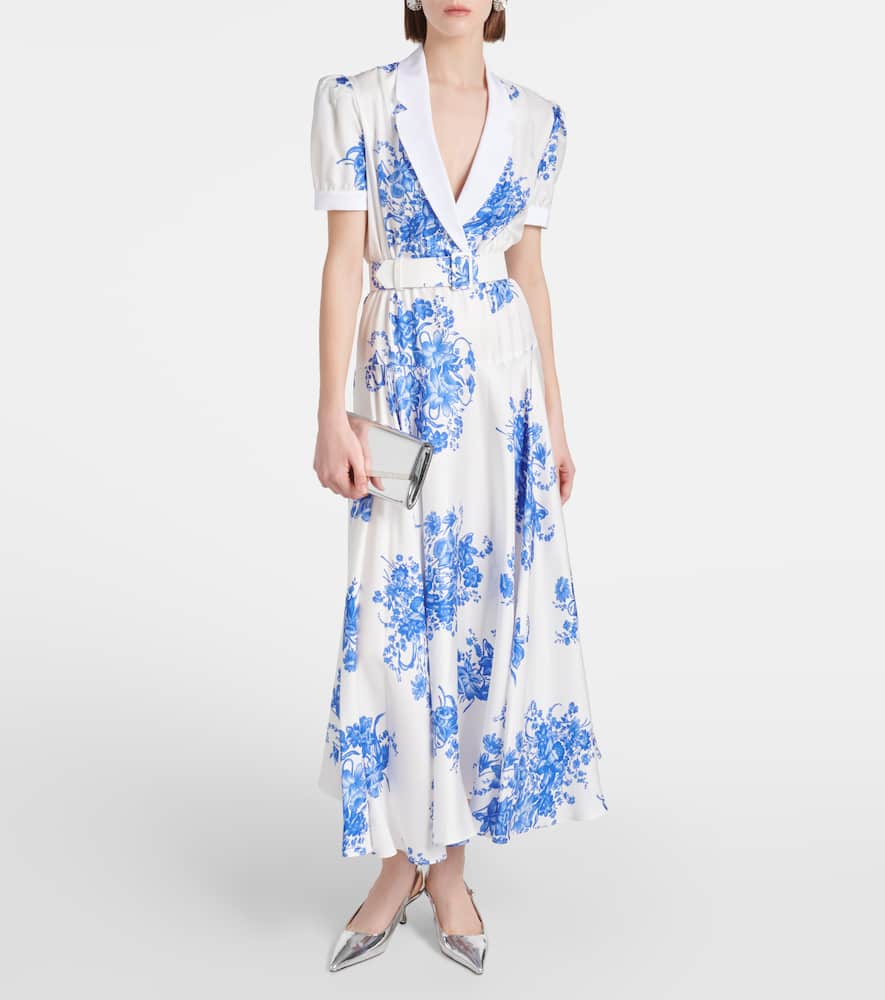 Rodarte Floral silk midi dress