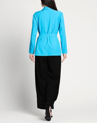 Woman Blazer Turquoise Size 6 Polyester, Elastane