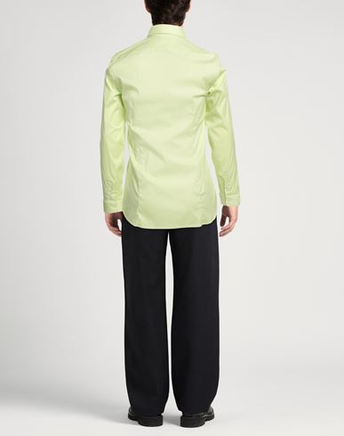 Man Shirt Light green Size 36 Cotton, Polyamide, Elastane