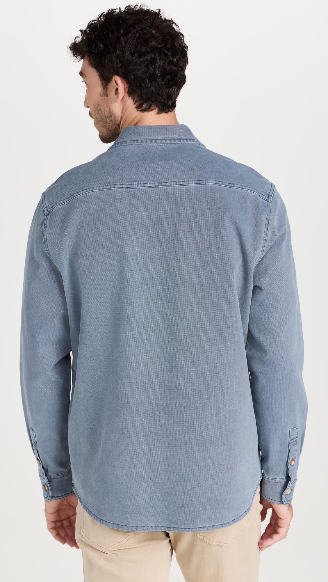 Faherty 남성 Sunwashed Shirt Jacket Petrol Blue 