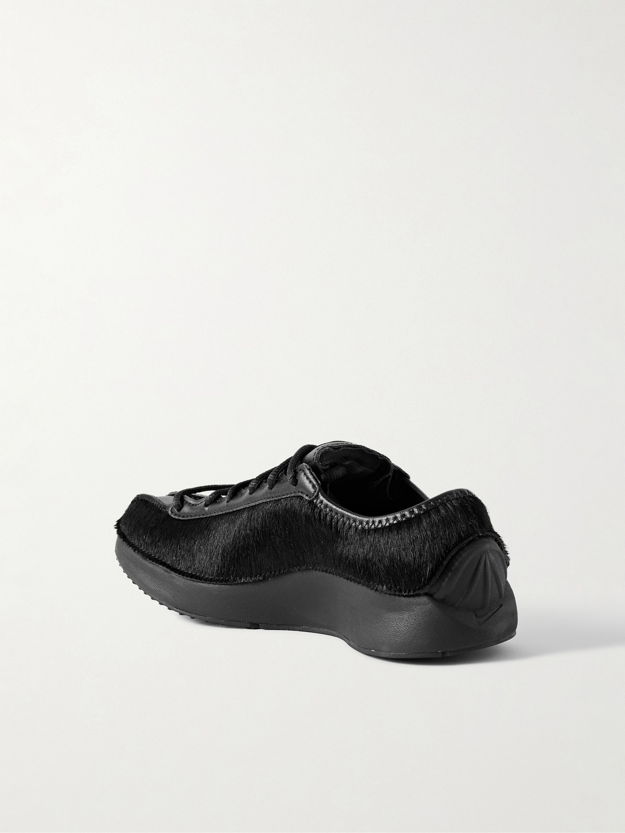 Air Superfly Lx Calf Hair And Leather Sneakers - Black