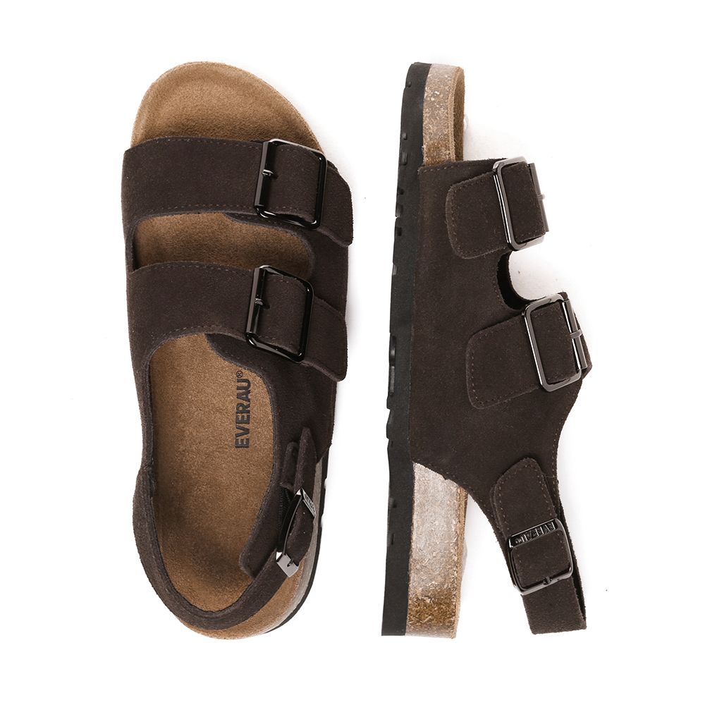 EverAu Australia Women's Flame Leather Sandals in Chocolate