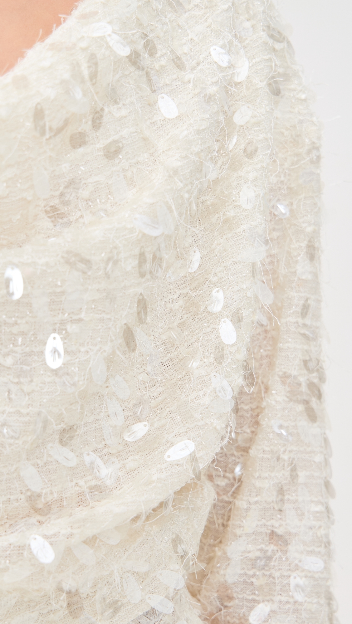 Sequin Long Sleeve Top Champagne
