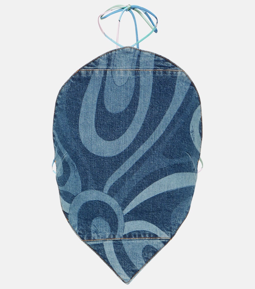 Printed halterneck cotton top