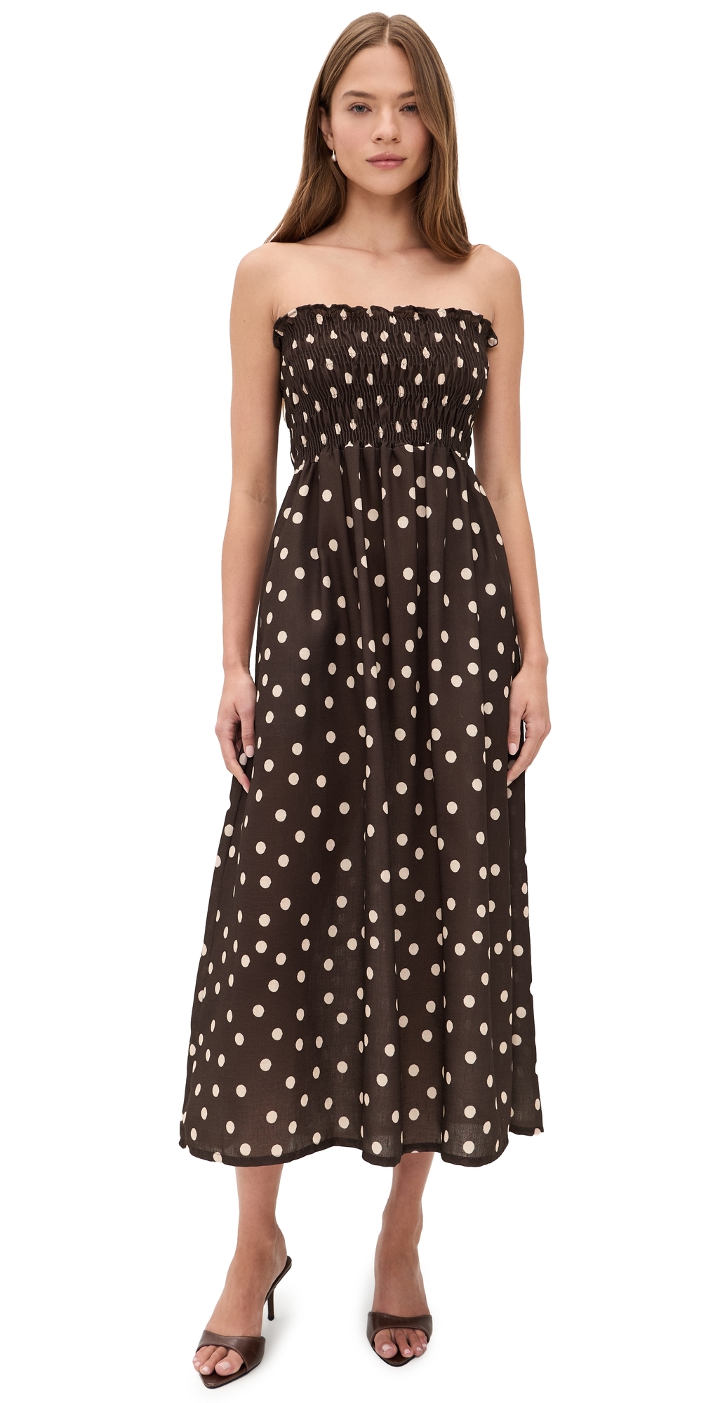 The Drift Dress Polka Dots Brown