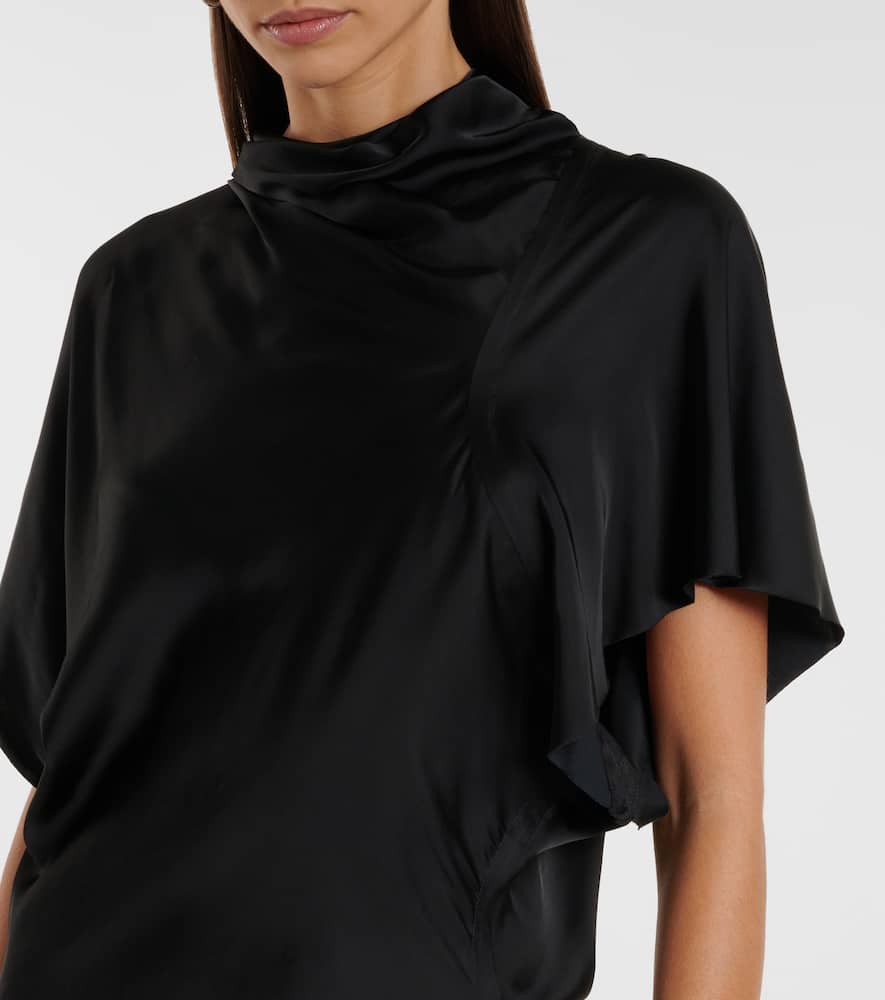 Seb draped charmeuse midi dress