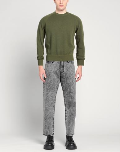 Man Sweater Military green Size S Wool, Polyamide