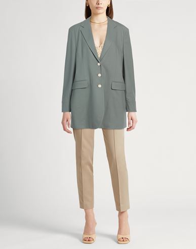 Alysi Crème Woman Blazer Sage green Size 0 Viscose, Polyester, Wool, Elastane