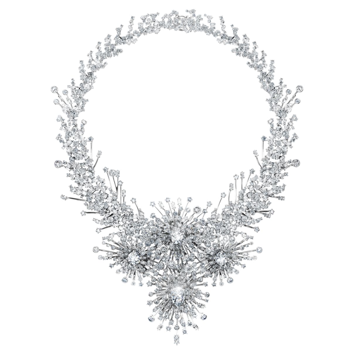 Galaxy necklace, Lab-grown diamonds 156.62 ct tw, Mixed shapes, 18K white gold