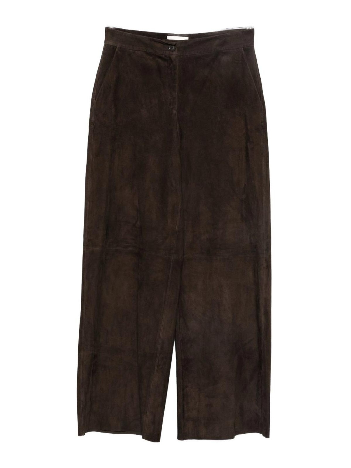 Leather Wide-Leg Trousers