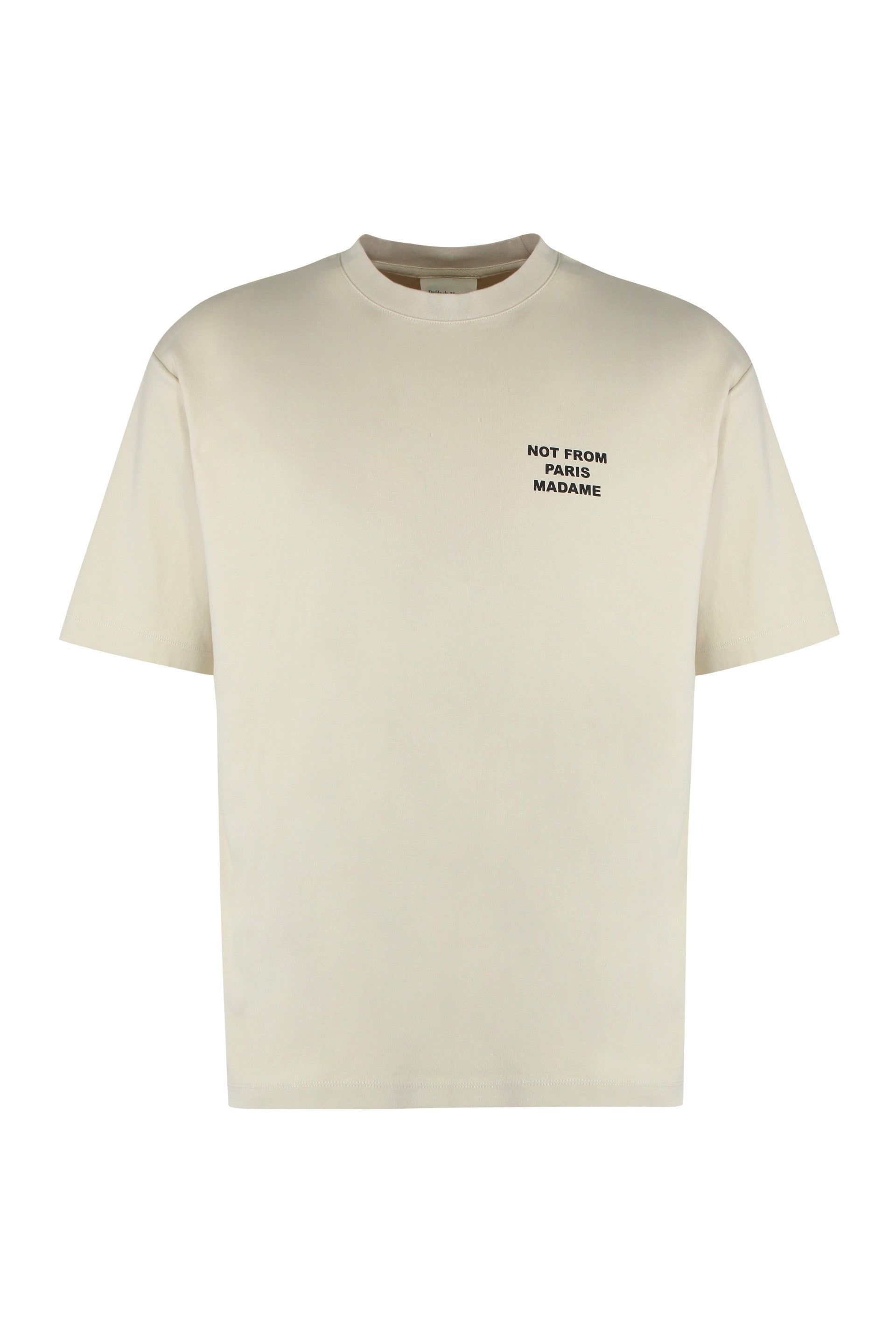 Drôle De Monsieur Slogan Cotton Crew-Neck T-Shirt