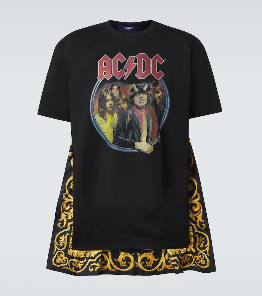 AC/DC printed caped cotton jersey T-shirt
