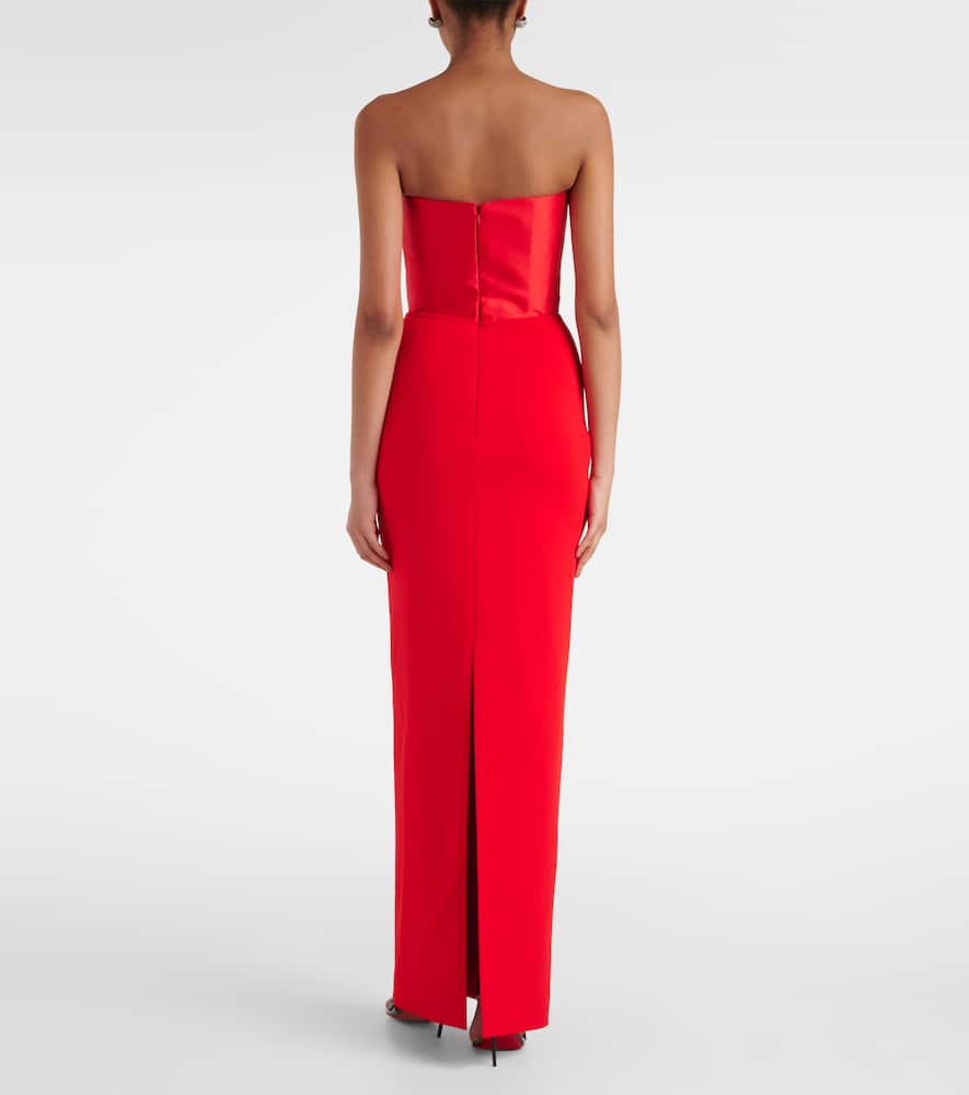 Solace London Afra satin-trimmed gown