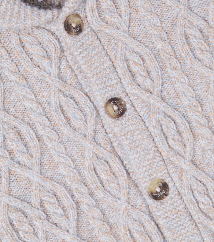 Baby cable-knit wool cardigan