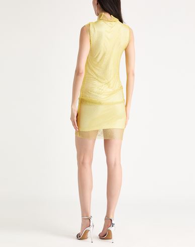 Woman Mini dress Pastel yellow Size M Polyester, Elastane