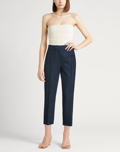 Woman Pants Navy Size 6 Polyester, Virgin Wool, Elastane