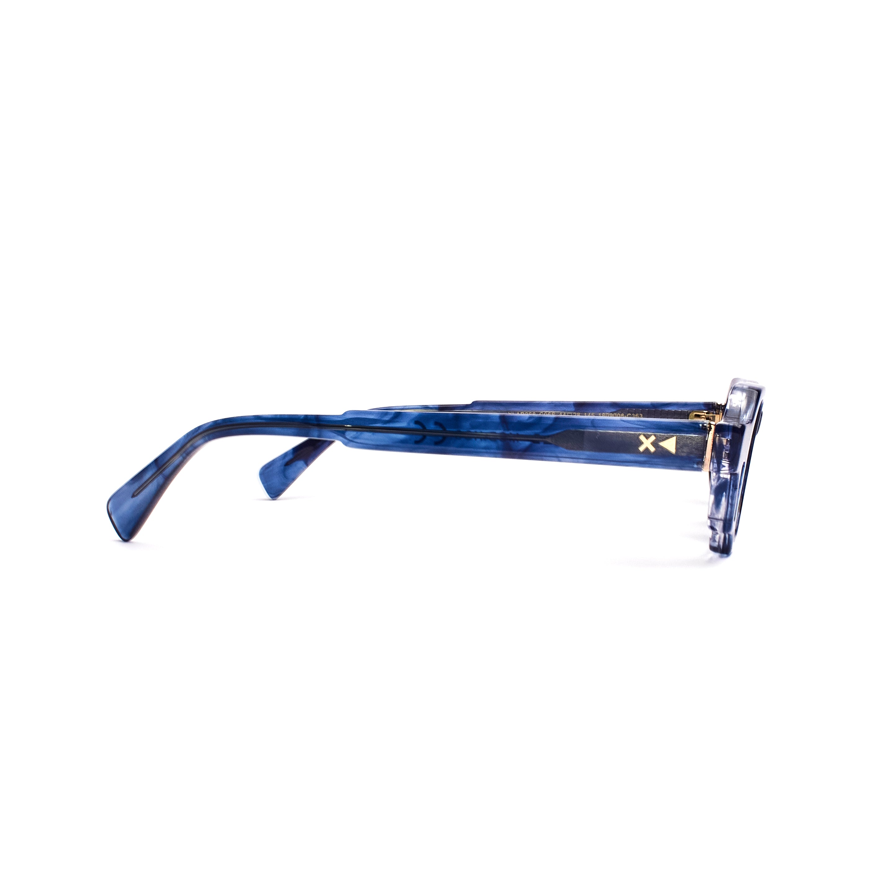 XLAB Unisex Kos fotocromatico Montature da vista Acetato Blu striato Squadrata Demo