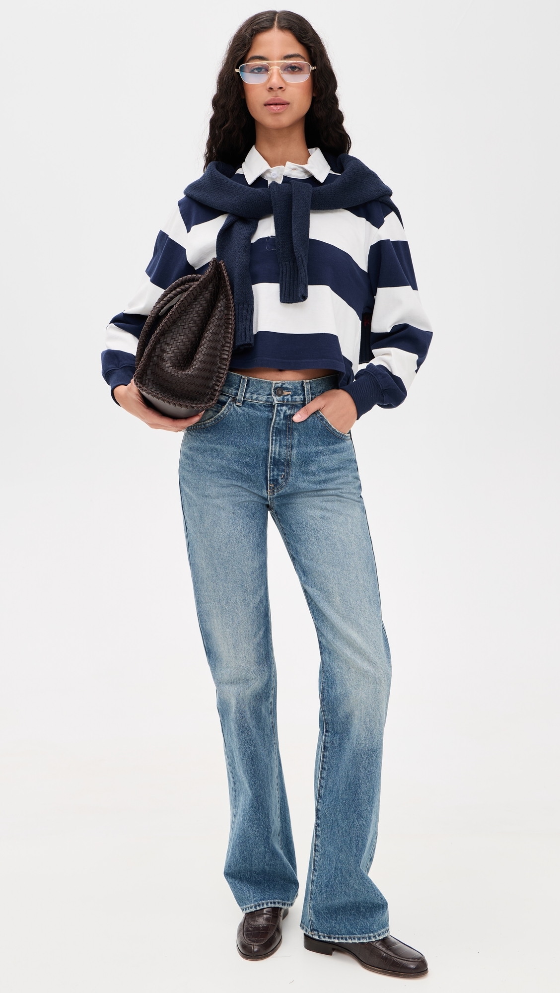 Rugby Tee Jumbo Navy Blue Stripe
