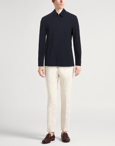 Man Shirt Midnight blue Size 38 Cotton, Elastane