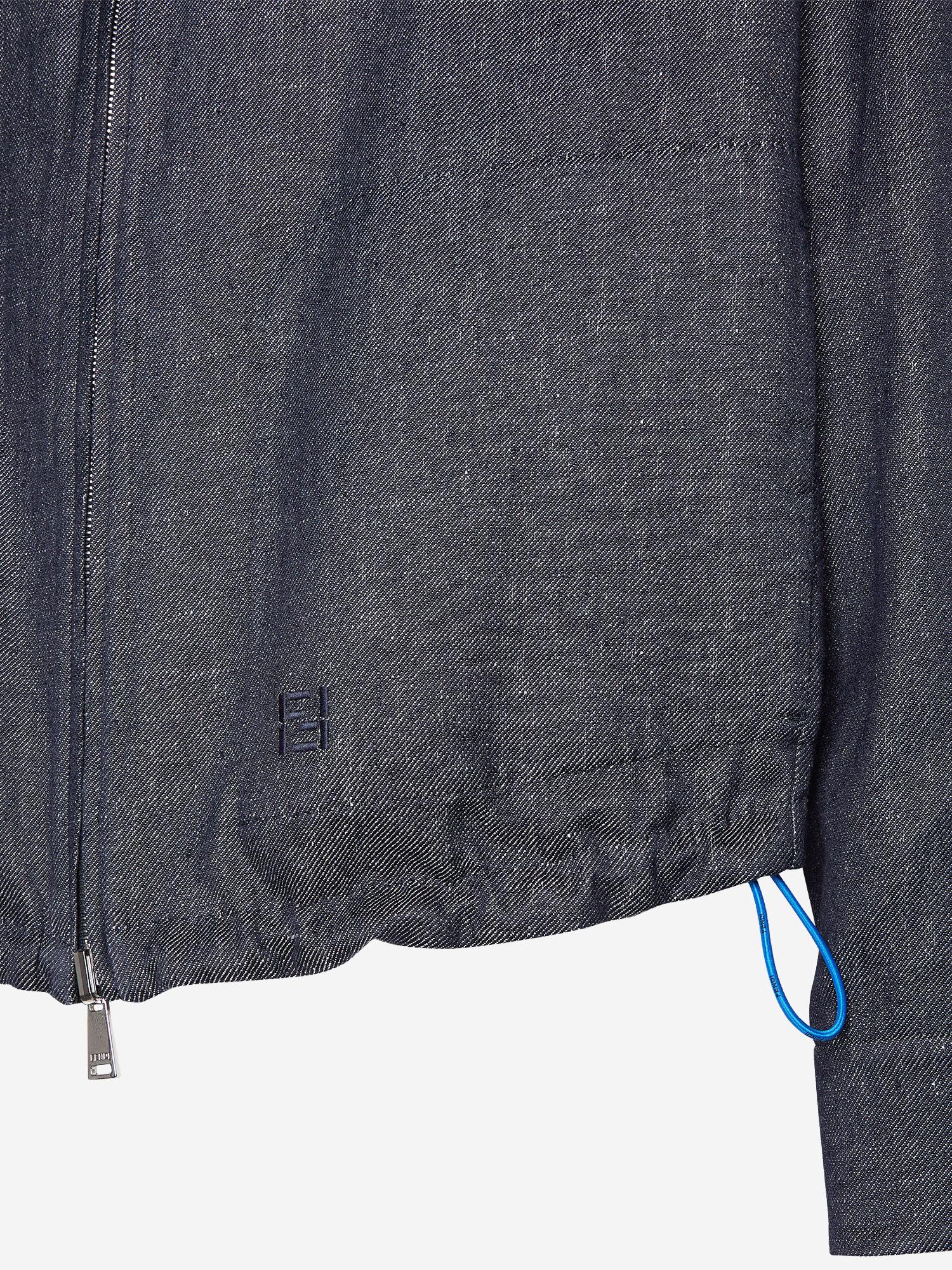Reversible Linen-Cotton Blend Jacket — Navy