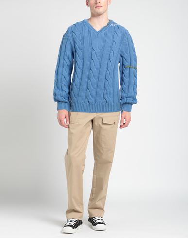 Man Sweater Azure Size 38 Virgin Wool