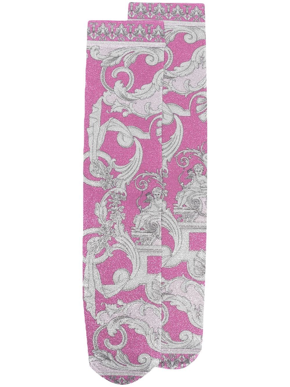 Baroque pattern-print socks - Black