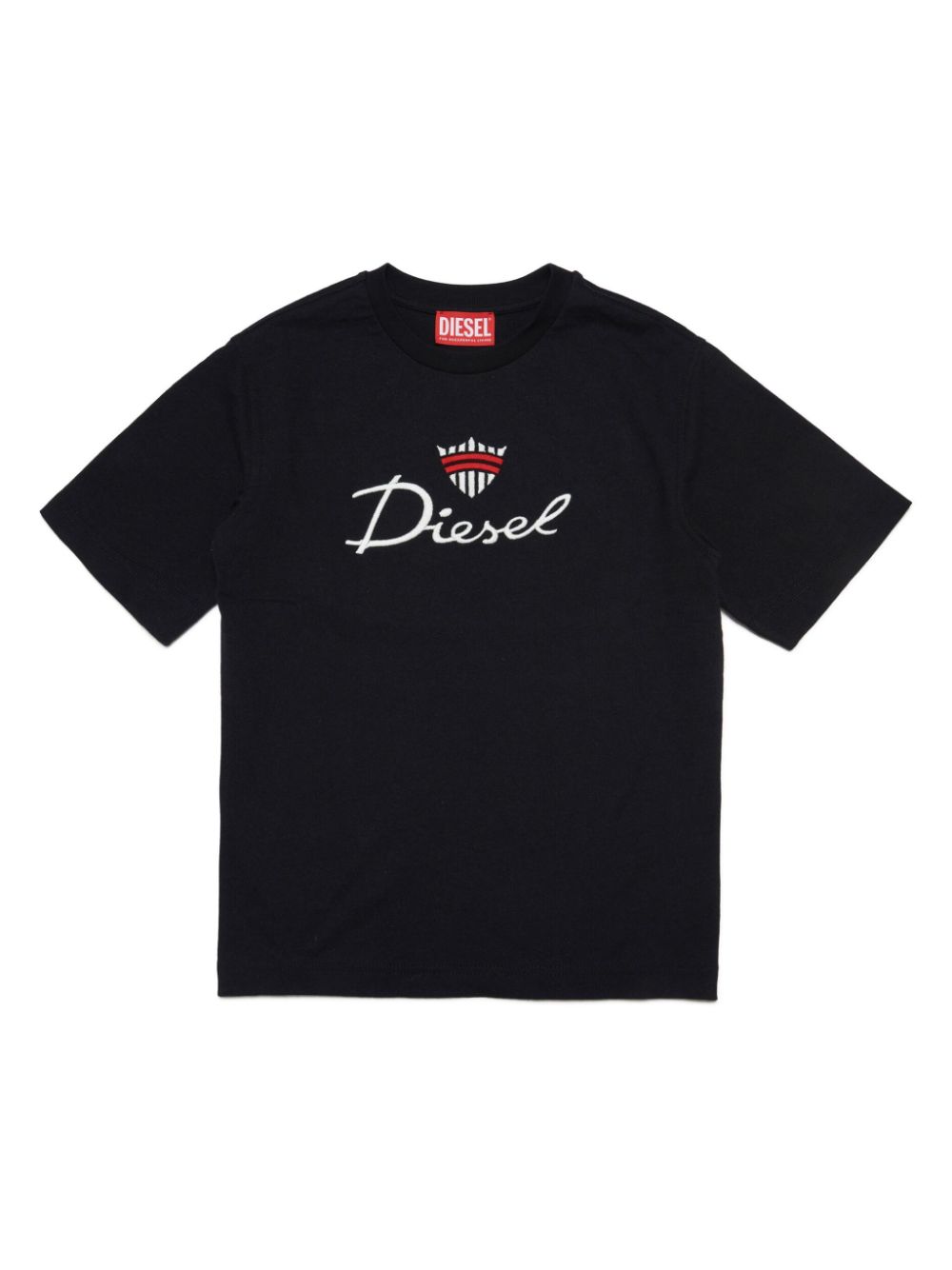 Logo-embroidered cotton T-shirt - Black