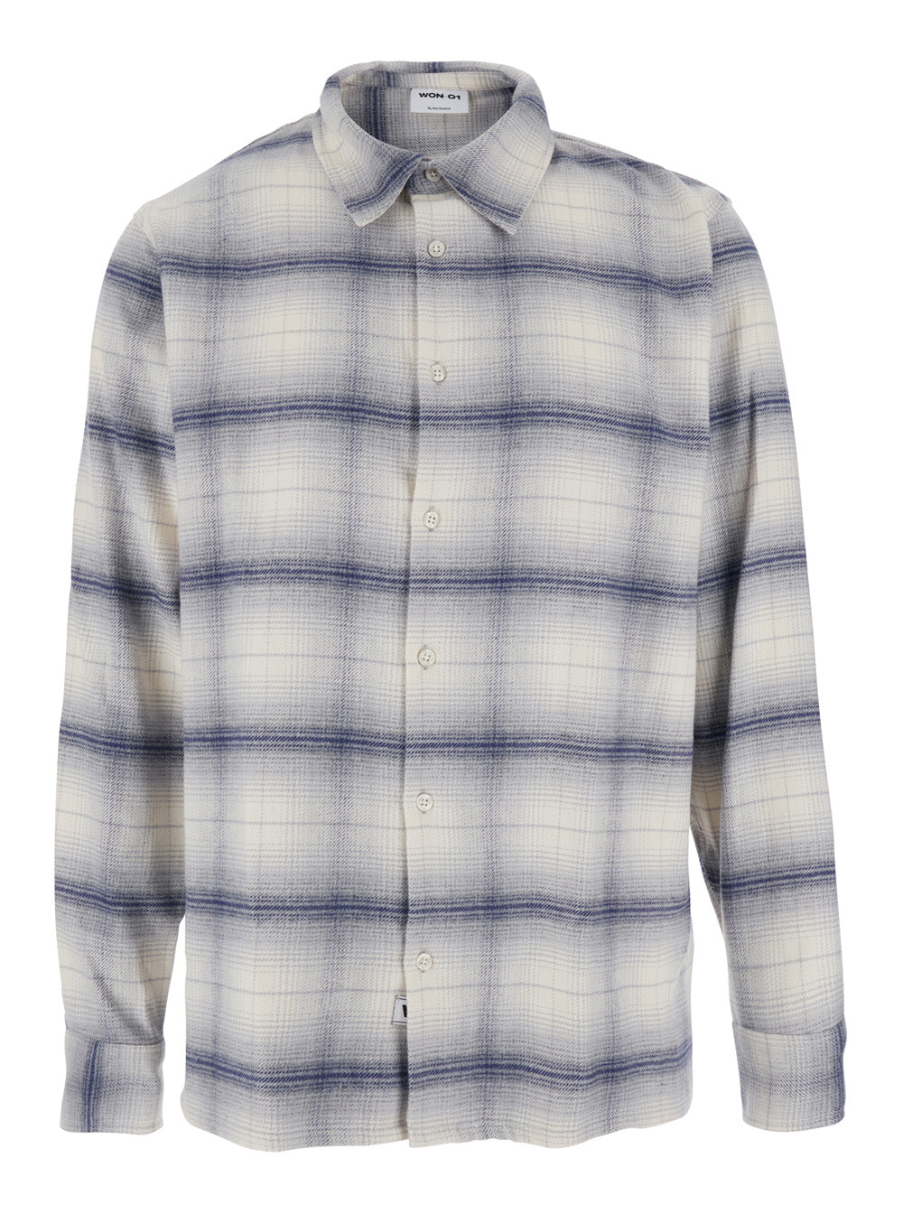 Check Cotton Shirt — Gray