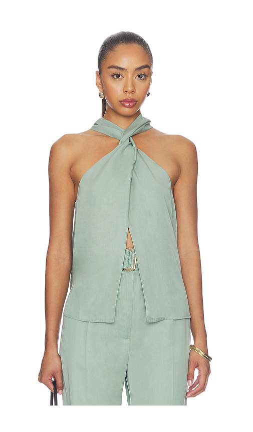 Matthew bruch twist halter top en color azul cerceta XS también en S