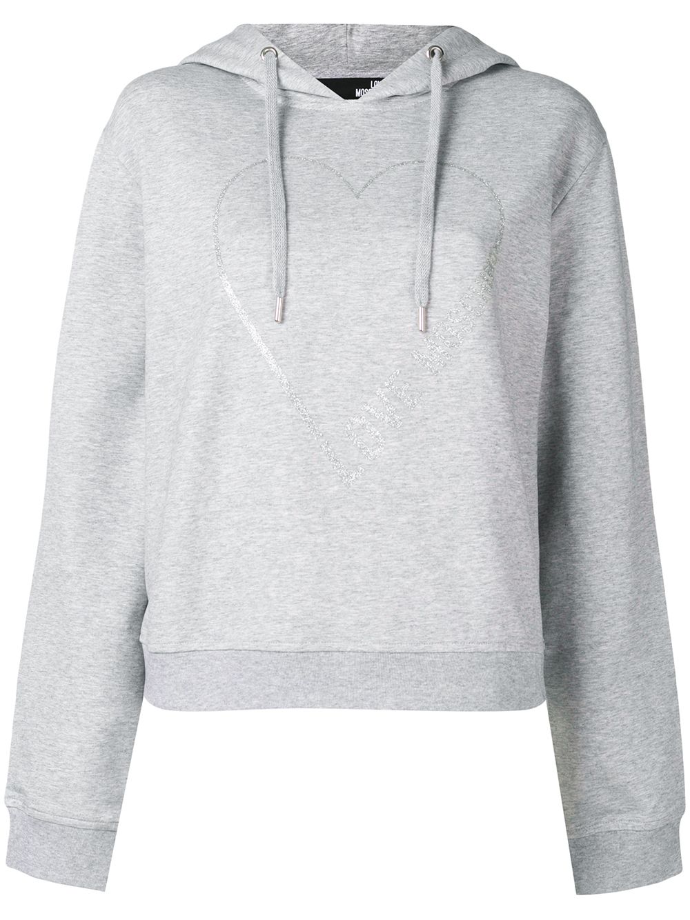 Logo heart print hoodie - Grey