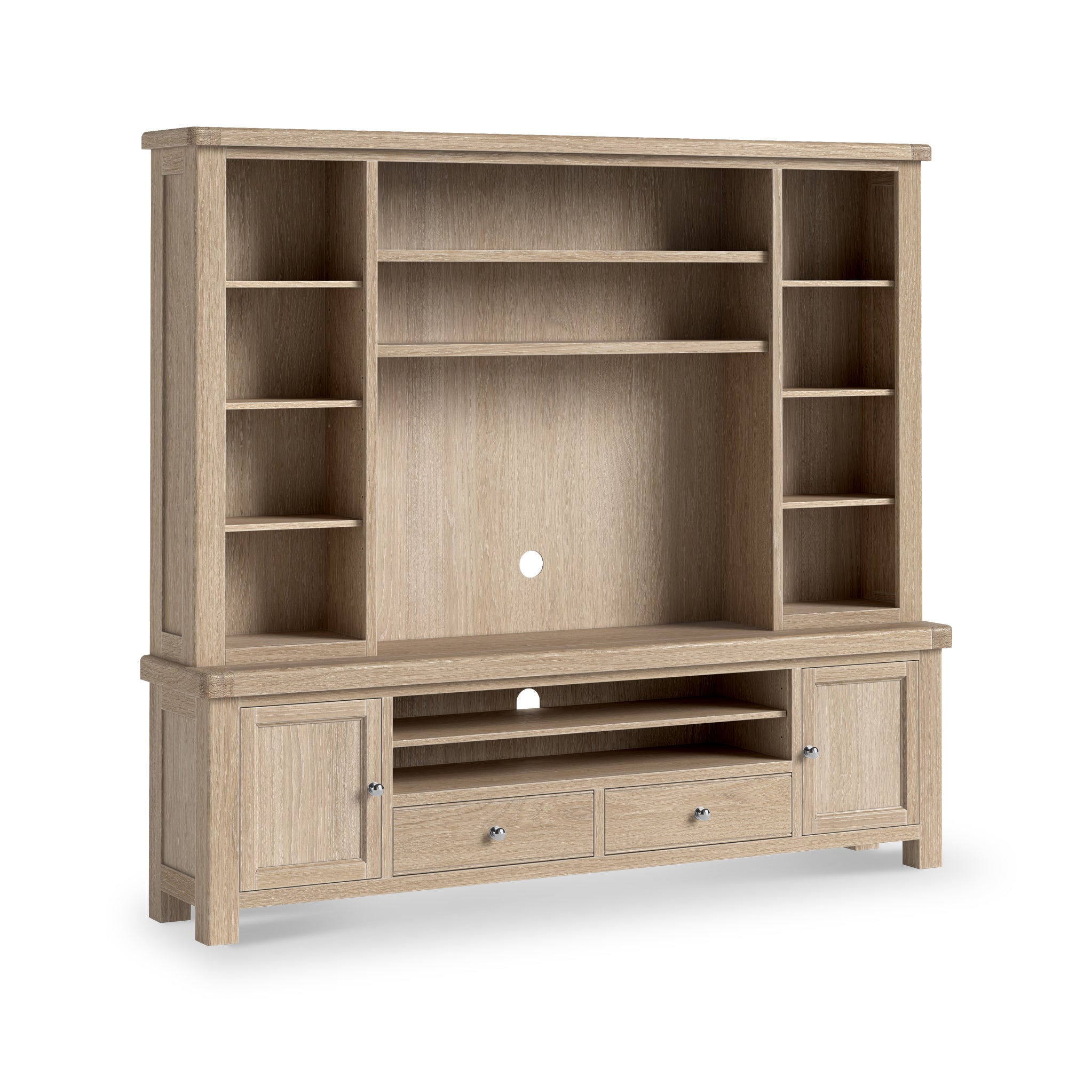 Portland Washed Oak TV & Media Storage Unit for Living Room | Roseland