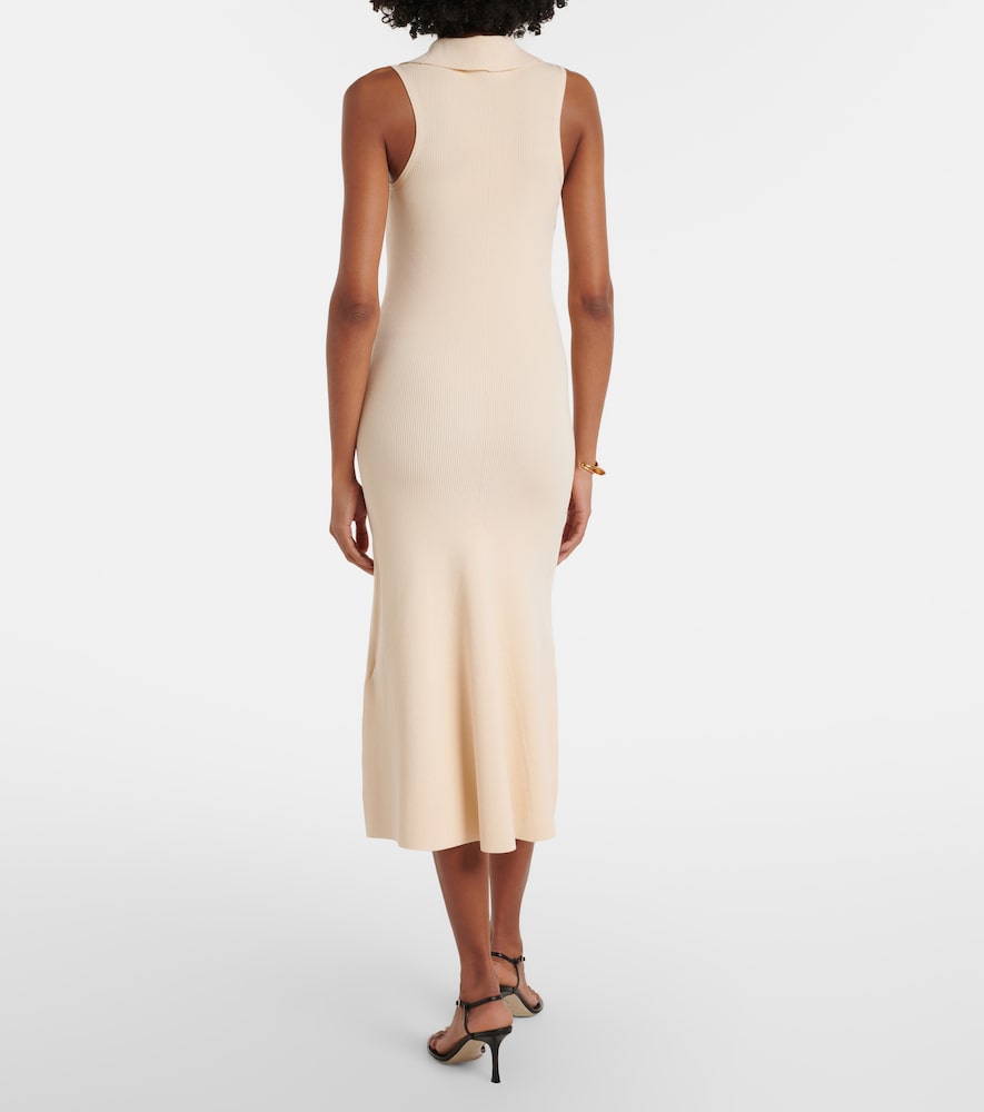 Mira ribbed-knit midi dress