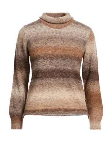Woman Turtleneck Dark brown Size 10 Alpaca wool, Polyamide